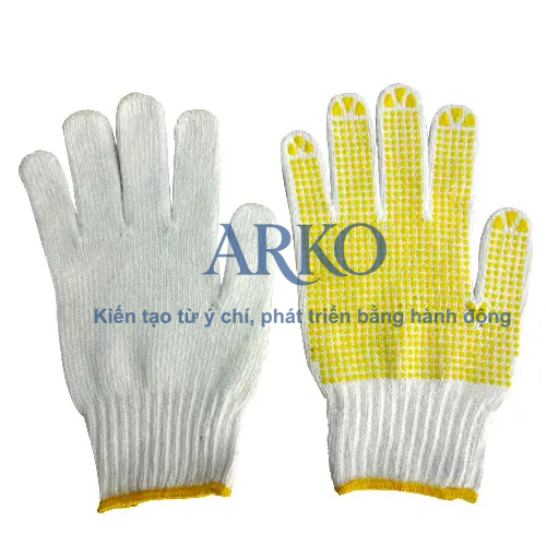 Găng tay chấm hạt PVC – Bền bỉ, chống trơn, tiết kiệm chi phí 1 Găng tay chấm hạt PVC – Bền bỉ, chống trơn, tiết kiệm chi phí