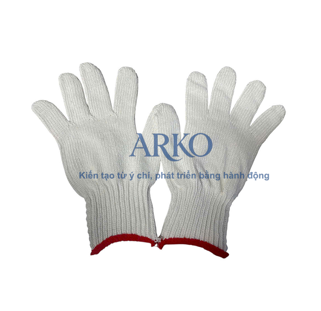 Địa chỉ mua găng tay bảo hộ lao động chính hãng, giá tốt 4 Găng tay kim 7 được dệt từ sợi cotton pha polyester.