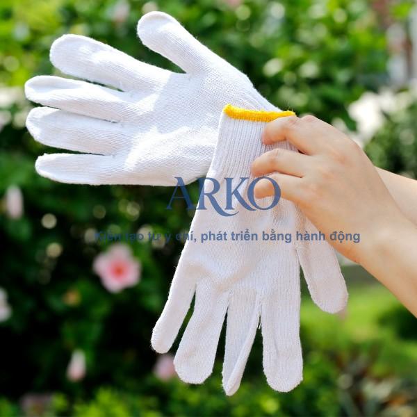 Găng tay sợi 60g làm vườn giúp bảo vệ da khỏi trầy xước, côn trùng cắn, hoá chất nhẹ