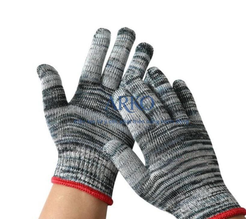 Mẫu găng tay sợi 60g nam tay lớn được ưa chuộng hiện nay 4 Găng tay sợi 60g muối tiêu – Giấu bẩn tốt, phù hợp môi trường bẩn