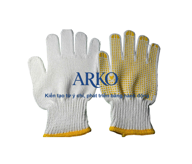Găng tay 50g chấm hạt PVC ngày càng được ưa chuộng nhờ tính năng chống trượt, độ bền cao