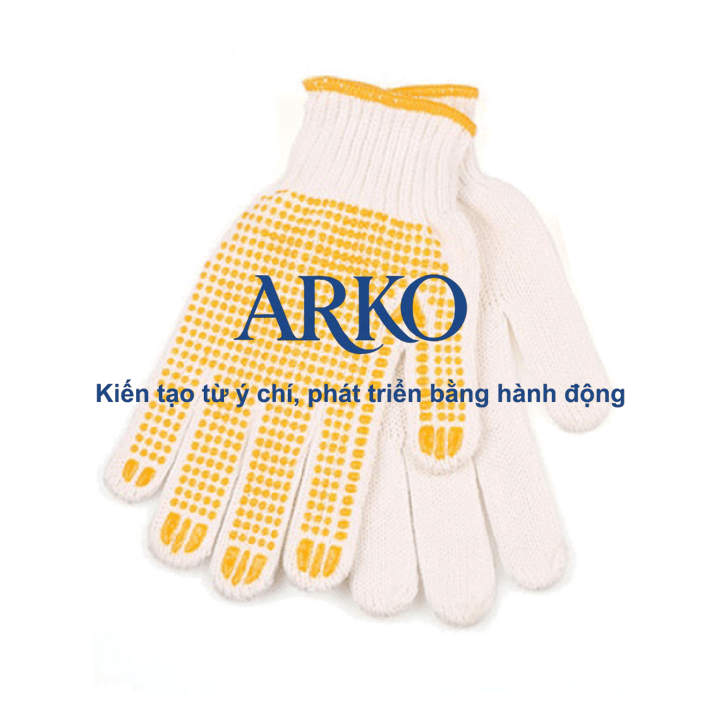 găng tay len chống trơn trượt phù hợp để trang bị số lượng lớn cho công nhân, kho bãi hoặc xưởng sản xuất.