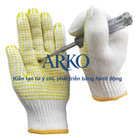 Găng tay bảo hộ chấm hạt nhựa hàng Việt Nam